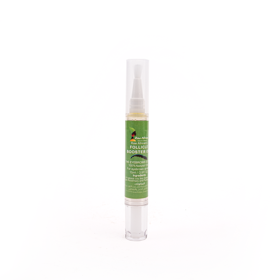 The RawAfrican Follicle Booster Eyebrows is a blend of beneficial oils, including sweet almond and rosemary,This product is free of harsh chemicals