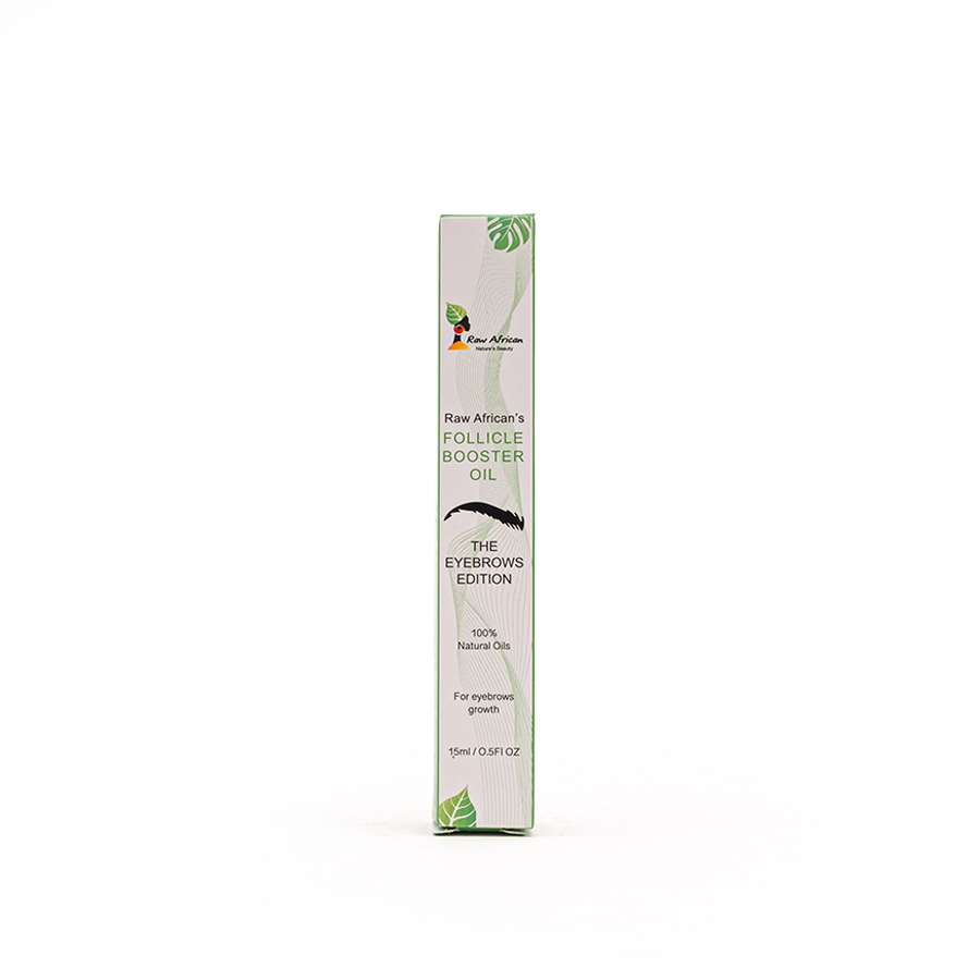 The RawAfrican Follicle Booster Eyebrows is a blend of beneficial oils, including sweet almond and rosemary,This product is free of harsh chemicals