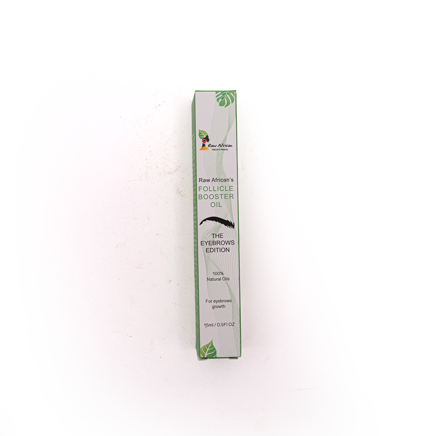 The RawAfrican Follicle Booster Eyebrows is a blend of beneficial oils, including sweet almond and rosemary,This product is free of harsh chemicals